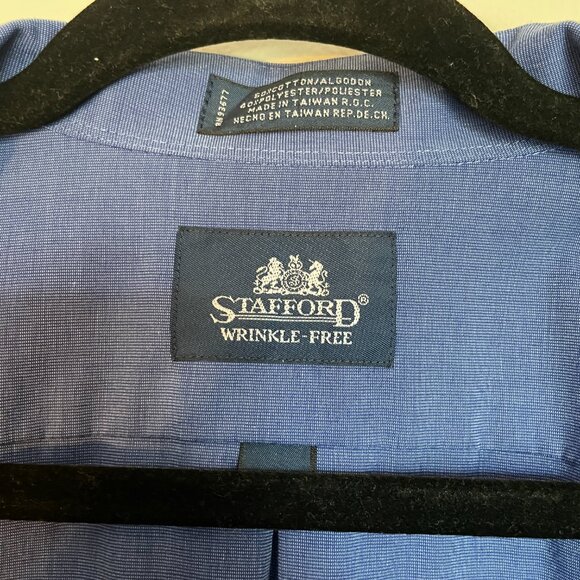 17 Stafford Wrinkle Free Blue Button Down - Picture 2 of 6
